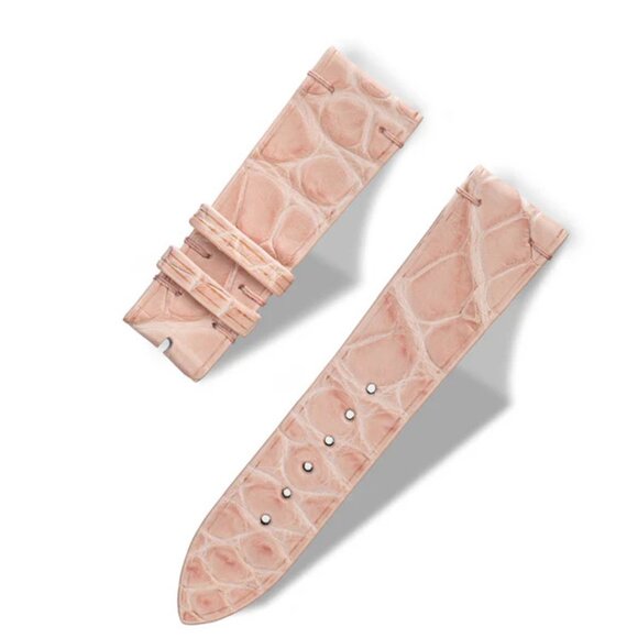 Genuine Alligator Watch Strap – Premium Exotic Skin - Powder Blush